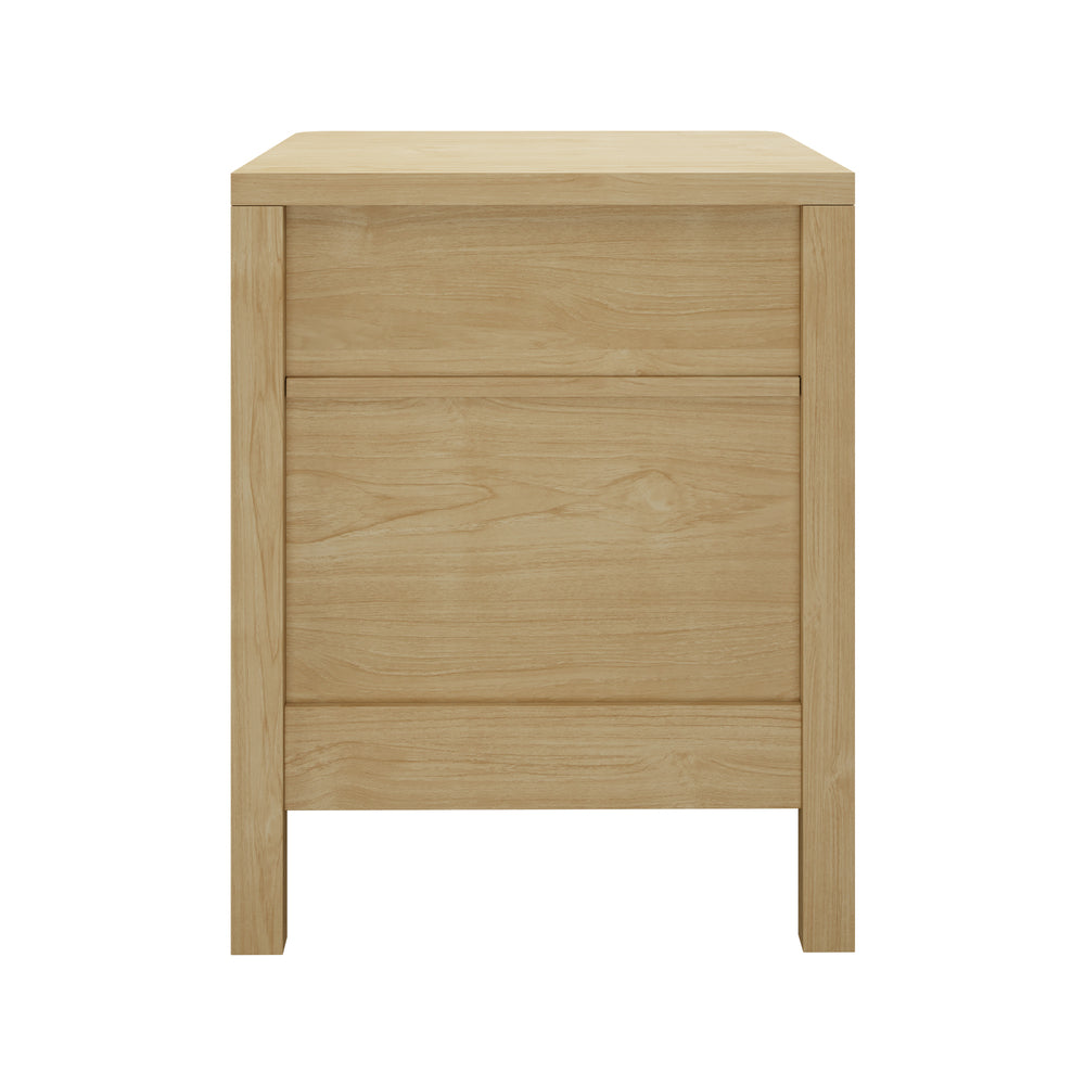 Bedside Table 2 Drawers Side End Tables Open Shelf Natural