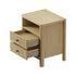 2x Bedside Table 2 Drawers Nightstand Open Shelf Natural