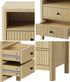 2x Bedside Table 2 Drawers Nightstand Open Shelf Natural