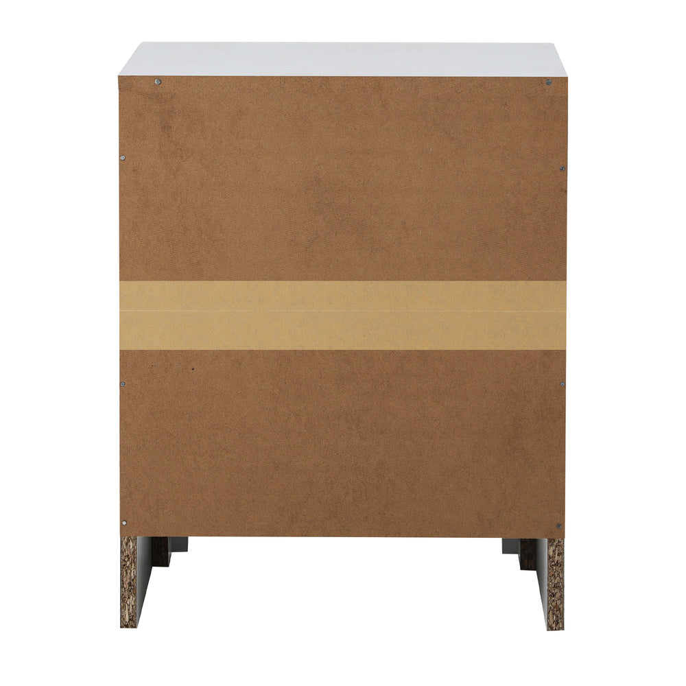 Bedside Table 2 Drawers Side Table White