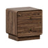 Bedside Table 2 Drawers Nightstand Round Corner Walnut