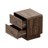 Oikiture 2pc Bedside Table 2 Drawers Nightstand Round Corner Walnut