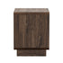 Oikiture 2pc Bedside Table 2 Drawers Nightstand Round Corner Walnut