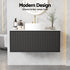 Vanity Unit 900mm Bathroom Cabinet Storage Wall Hung Grooved Timber Black