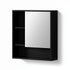 Bathroom Mirror Cabinet Mirrored Medicine Adjustable Shelf Wall Mounted 560mm Black