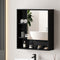 Bathroom Mirror Cabinet Mirrored Medicine Adjustable Shelf Wall Mounted 560mm Black
