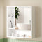 Bathroom Mirror Cabinet Mirrored Medicine Adjustable Shelf Wall Mounted 560mm White