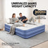 King Air Bed Inflatable Mattress with Built In Pump & Pillow