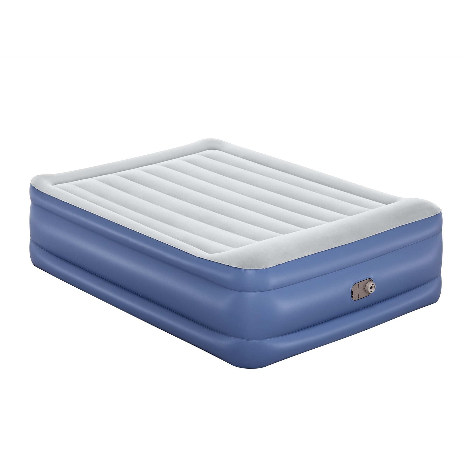 Air Bed Queen 56cm Coil Beam Built-in Electric Pump Navy