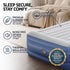 Air Bed Queen 56cm Coil Beam Built-in Electric Pump Navy