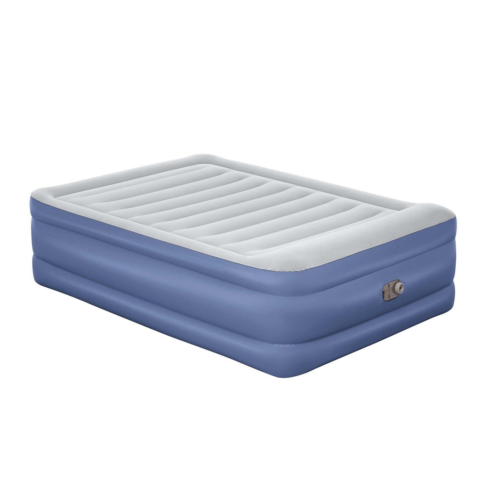 Queen Size Air Bed with Built-In Pump, Pillow & Flocked Surface