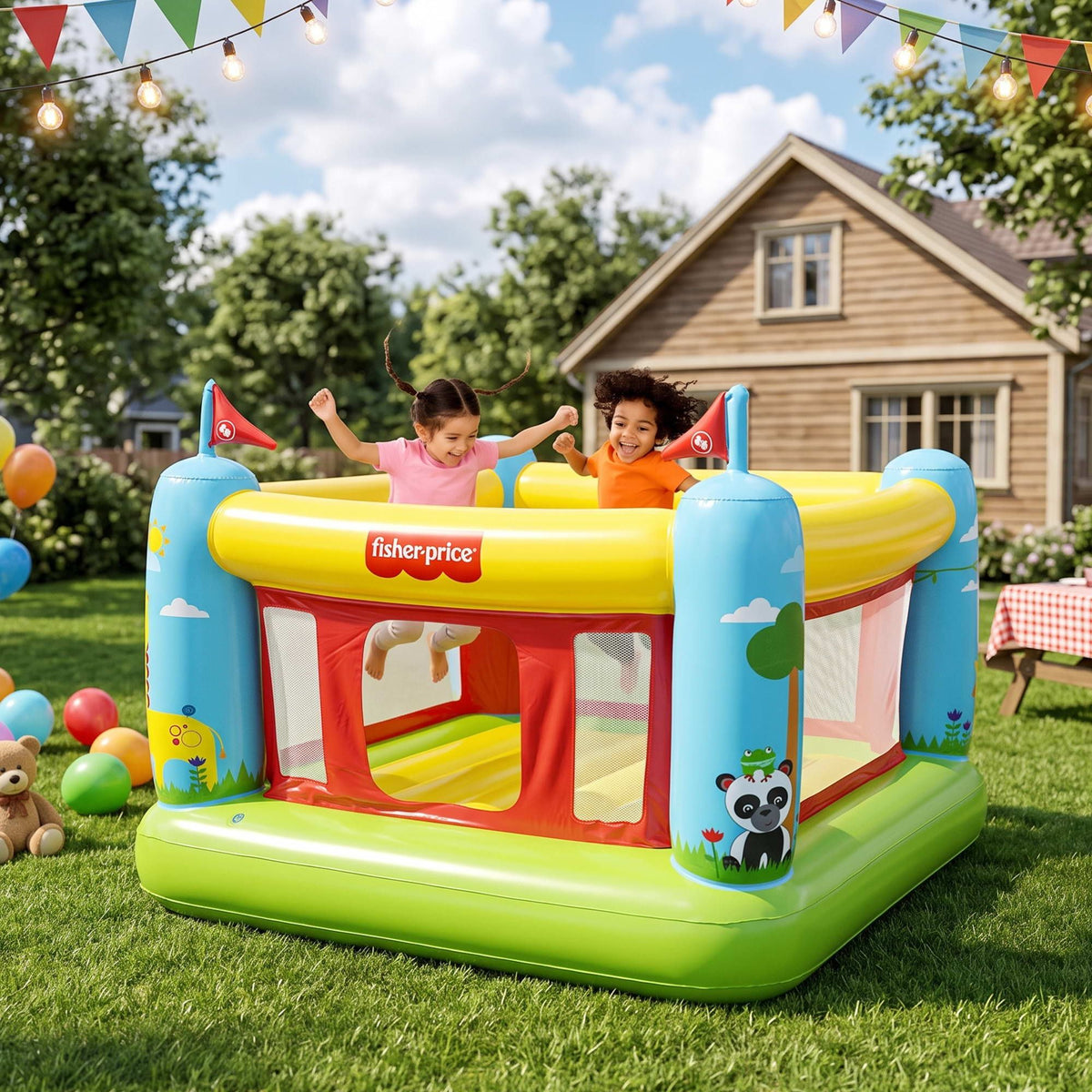 Kids Inflatable Jumping Castle Bounce House 175x173x135cm Mesh Walls 85kg Load