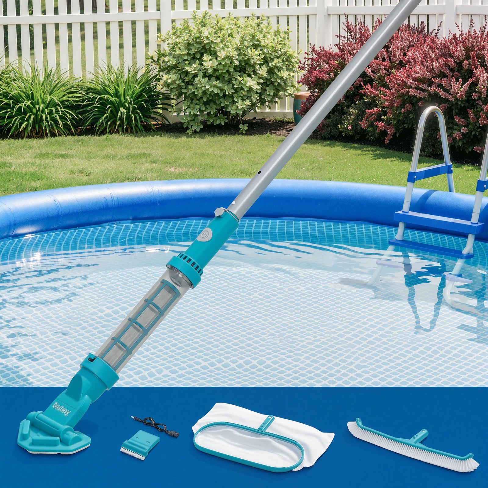 Bestway Pool Cleaner Maintenance Rechargeable Vacuum Cleaning Aluminium Pole 2m