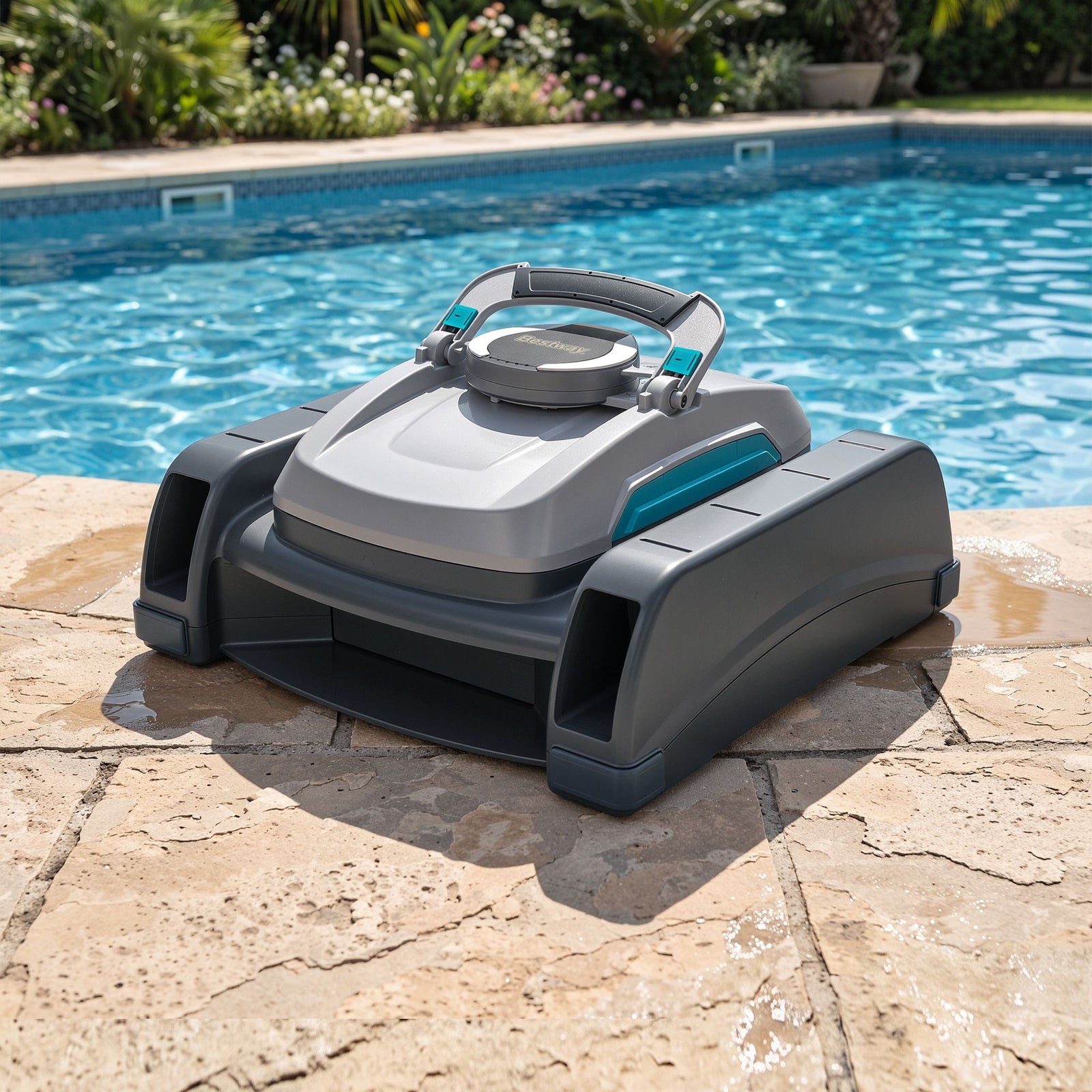 Bestway Robotic Pool Cleaner Automatic Vacuum Surface Skimmer Above Ground 2-in-1