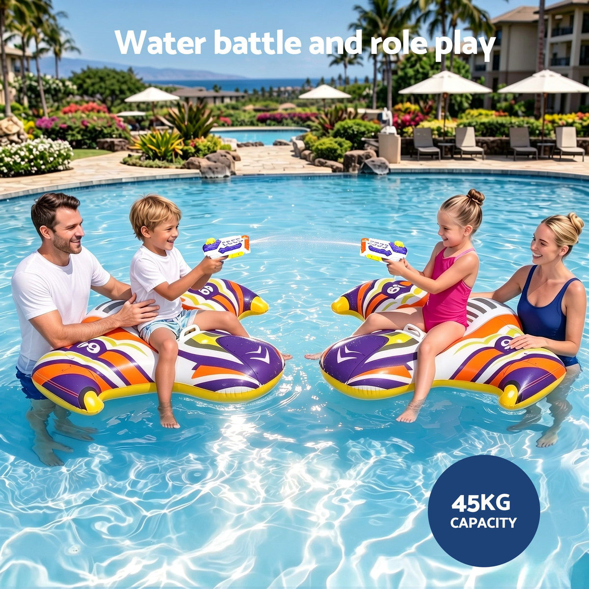 Spaceship Ride-On Pool Float Toy Floaties for Kids 45kg Capacity