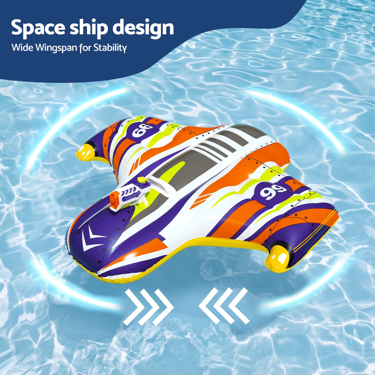 Spaceship Ride-On Pool Float Toy Floaties for Kids 45kg Capacity