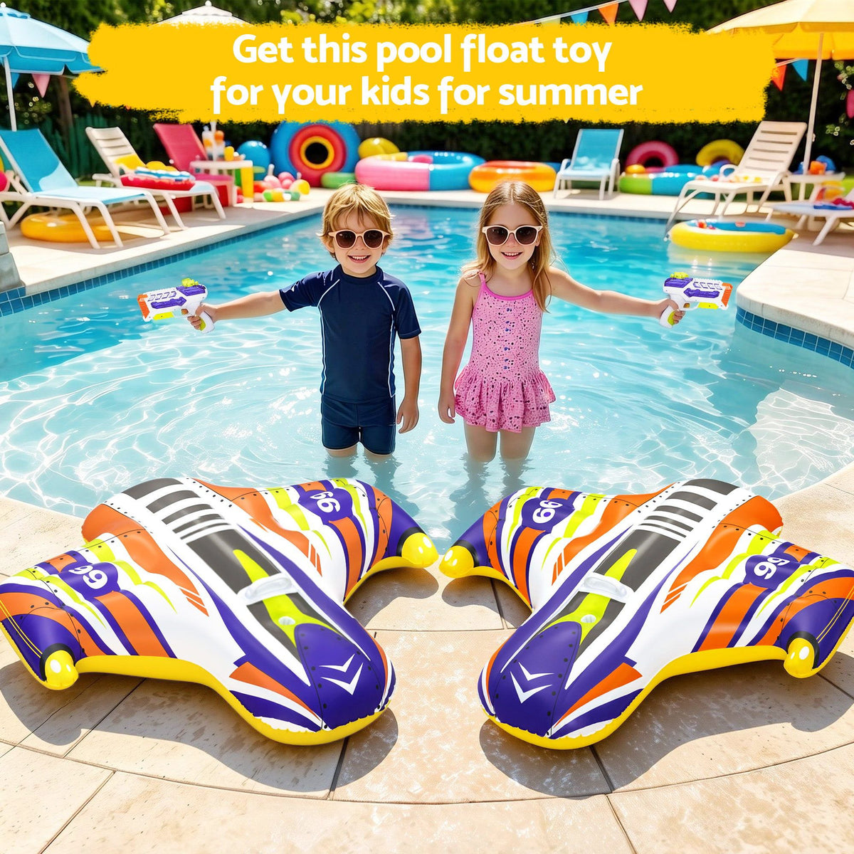 Spaceship Ride-On Pool Float Toy Floaties for Kids 45kg Capacity