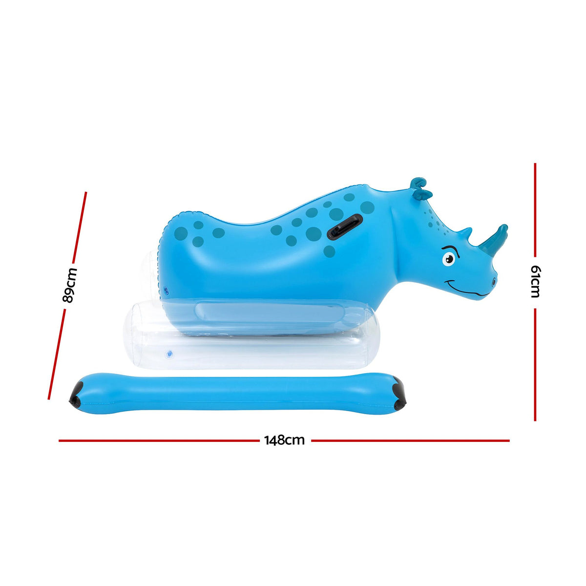 Bestway Rhino Ride-On Pool Float Toy Set of 2 with Boppers for Kids Aged 3-12