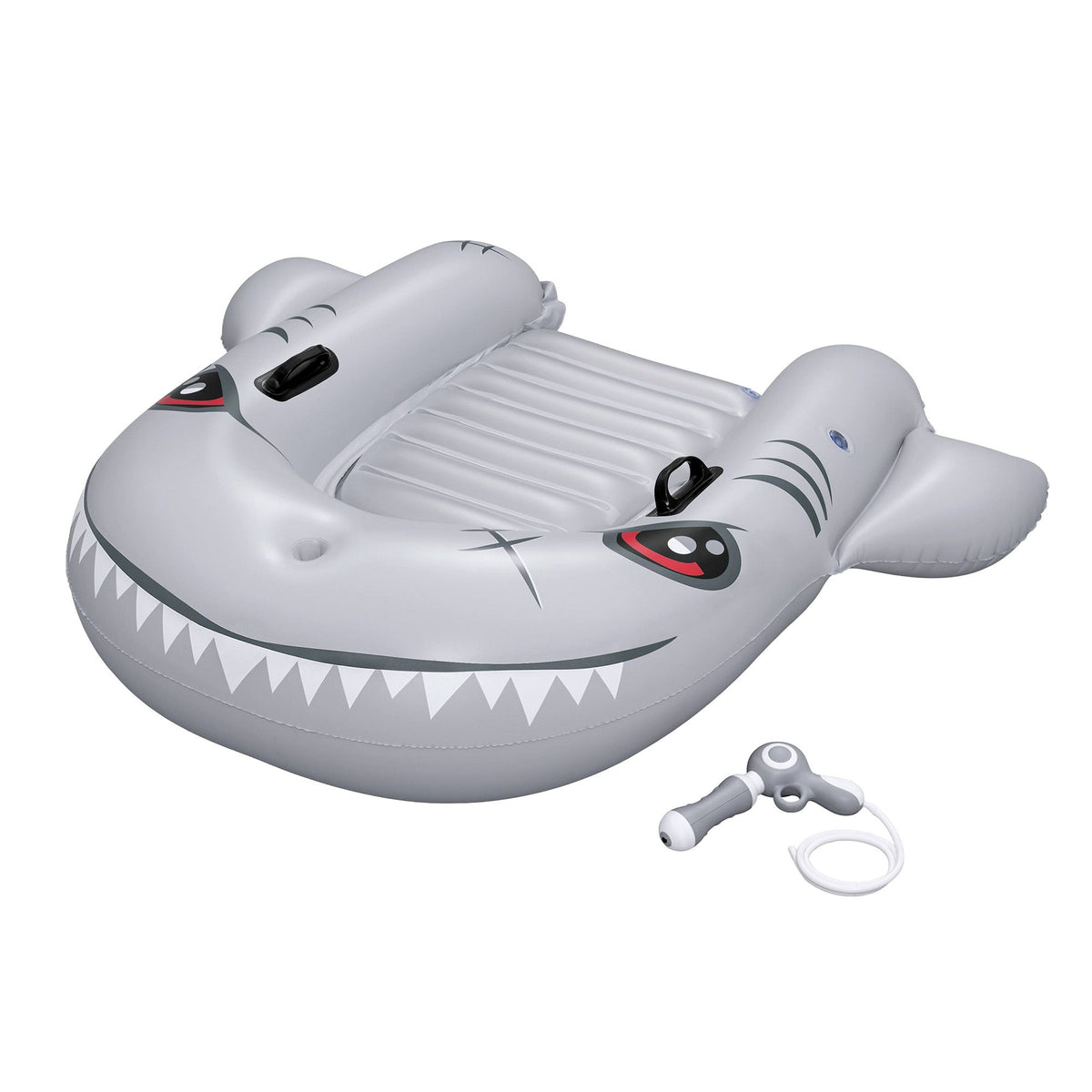 Shark Ride-On Pool Float Toy Floaties for Kids 45kg Capacity Grey