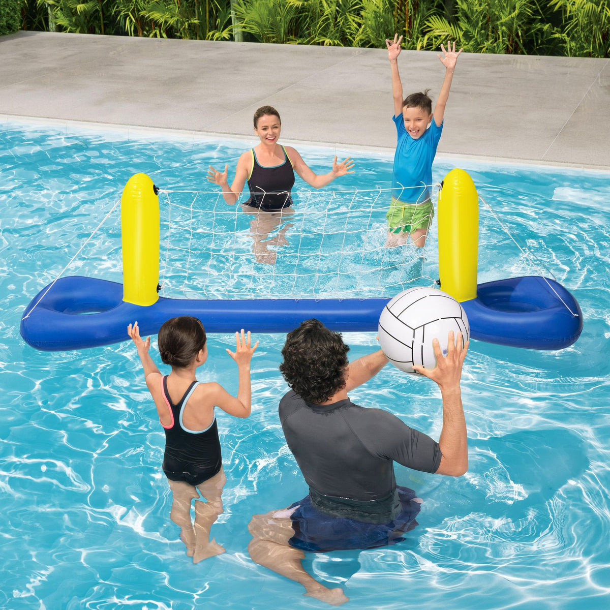 Floating Pool Volleyball Net Set with Ball 252cm x 64cm Blue