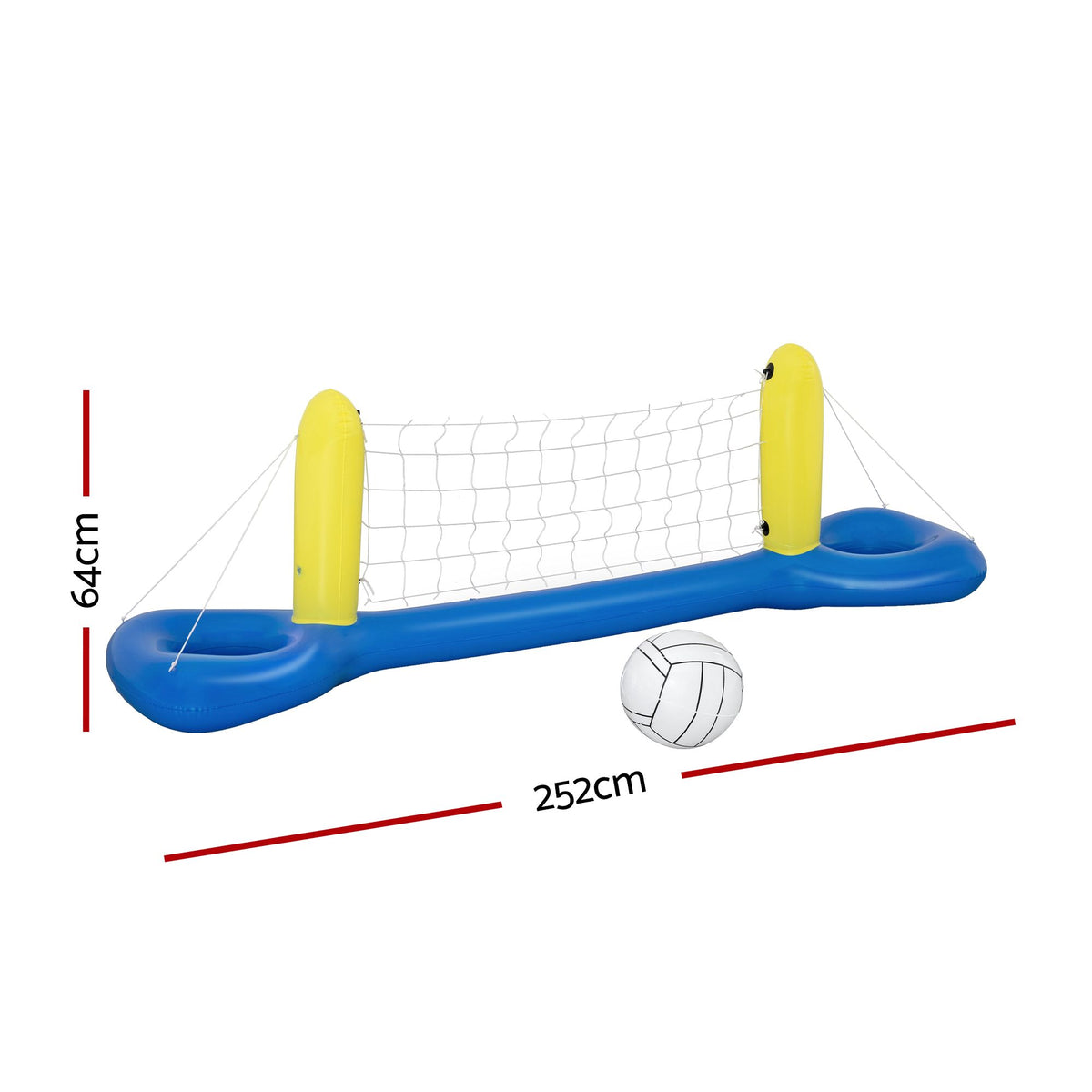 Floating Pool Volleyball Net Set with Ball 252cm x 64cm Blue