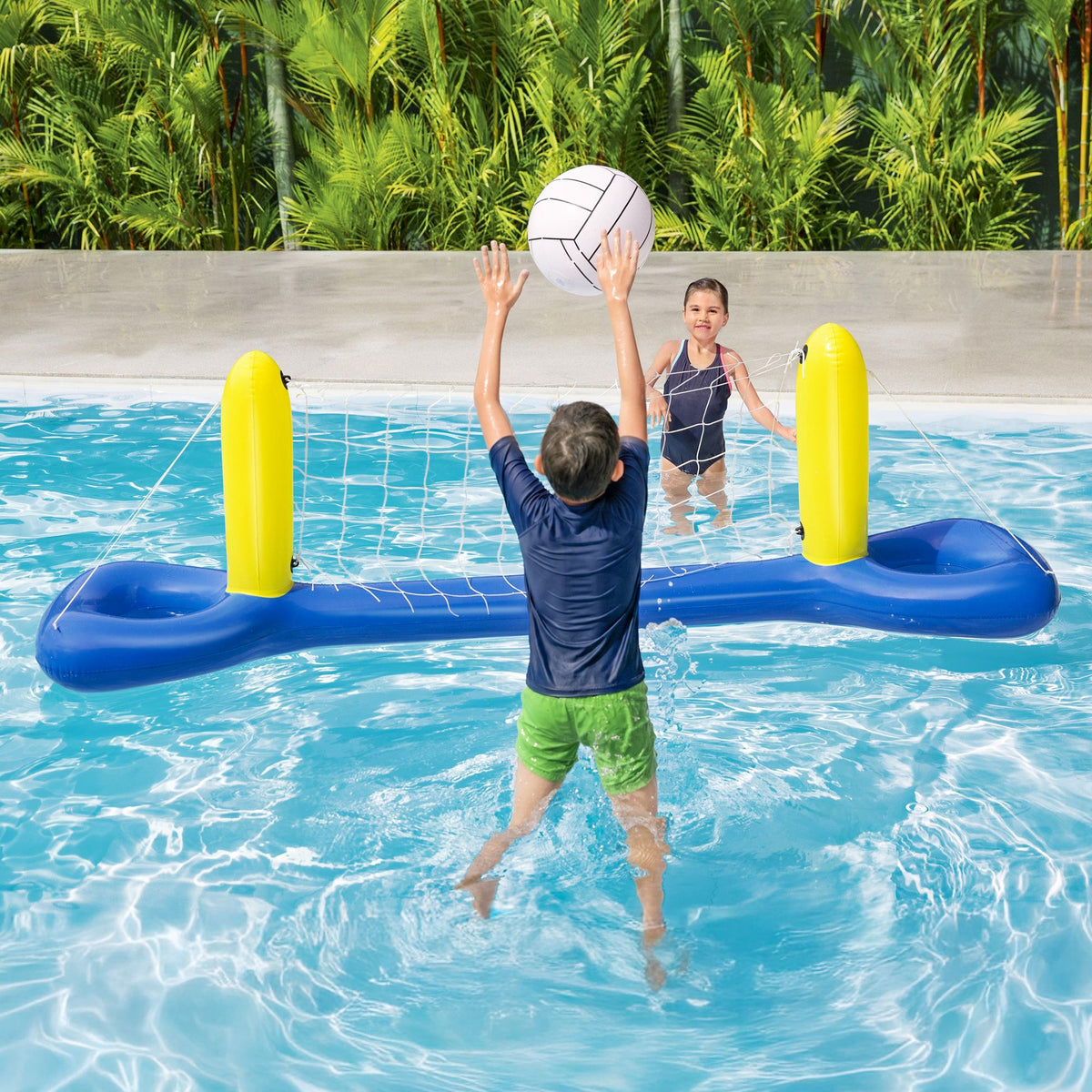 Floating Pool Volleyball Net Set with Ball 252cm x 64cm Blue