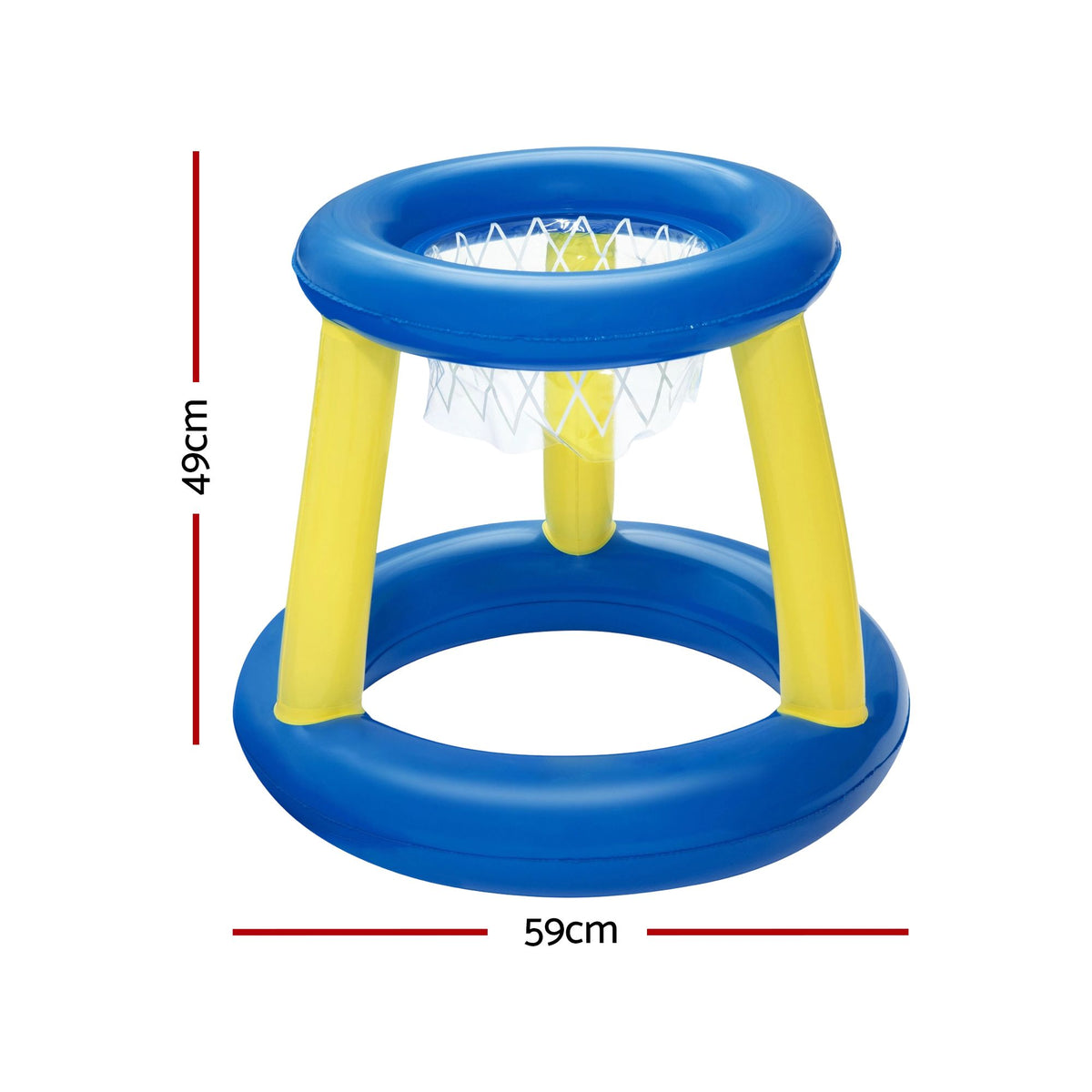 Inflatable Pool Basketball Hoop Float Set with Ball, Stable Base, Blue
