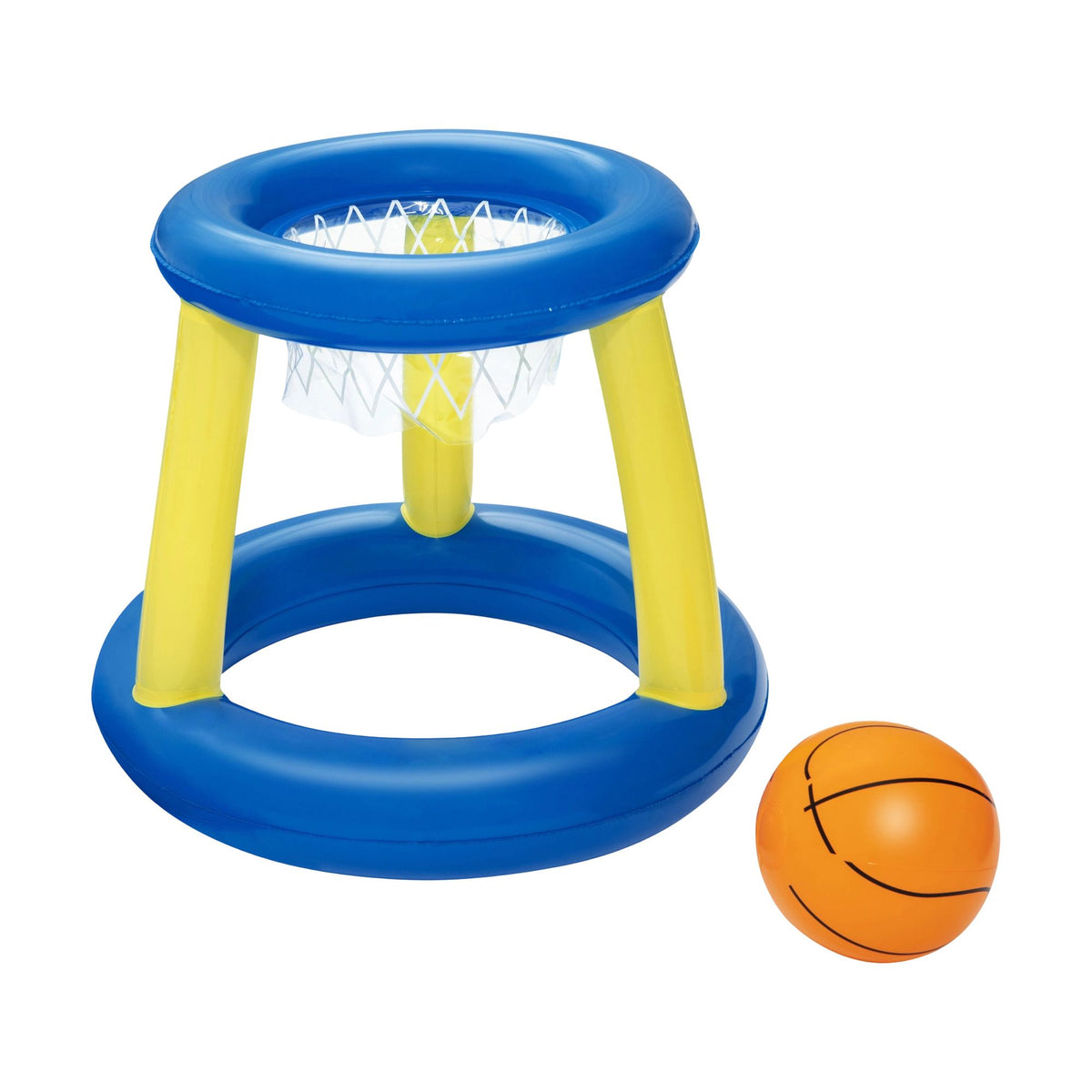 Inflatable Pool Basketball Hoop Float Set with Ball, Stable Base, Blue