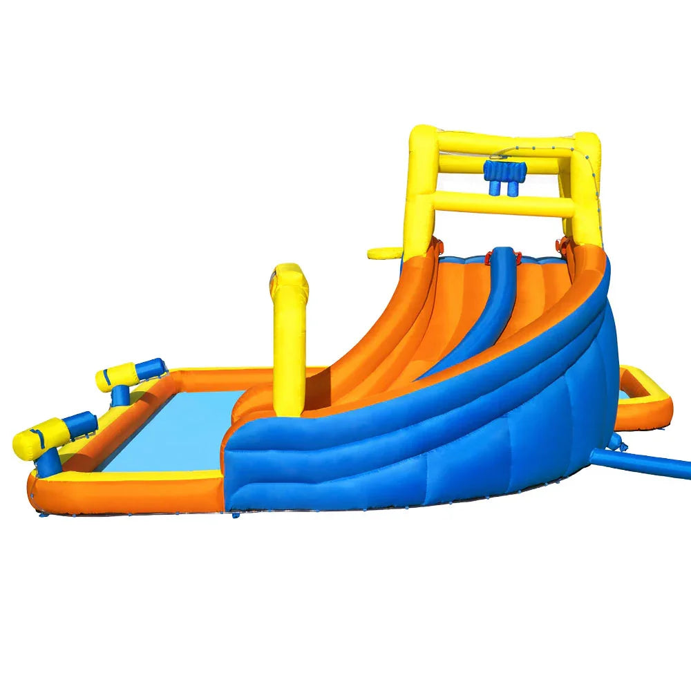 H2OGO Super Speedway Inflatable Water Park Slide with Blower Kids Play Pool