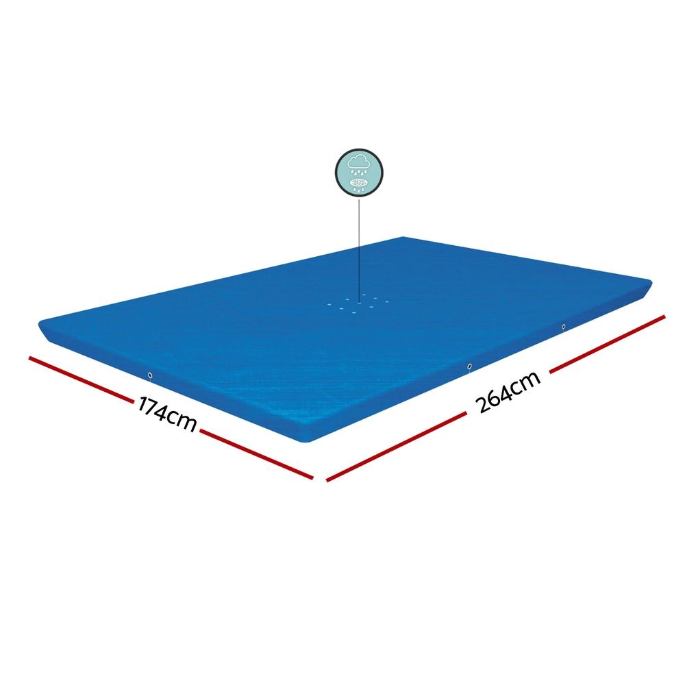 Bestway Pool Cover 264x174cm Rectangle Swimming Pool PE Shelter Fits 259x170cm Pools