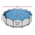 Swimming Pool 366x100cm Steel Frame Round Above Ground Pools w/ Filter Pump 9150L