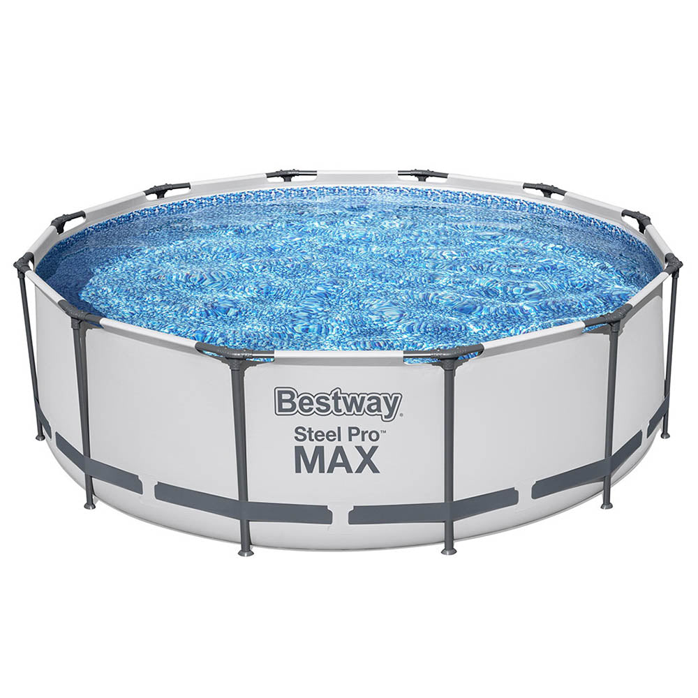 Swimming Pool 366x100cm Steel Frame Round Above Ground Pools w/ Filter Pump 9150L