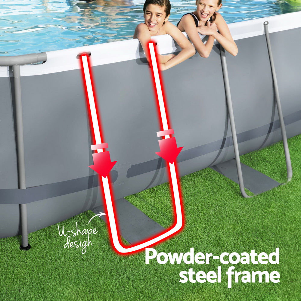 Swimming Pool 427x250x100cm Steel Frame Above Ground Pools Filter Pump Ladder 7250L