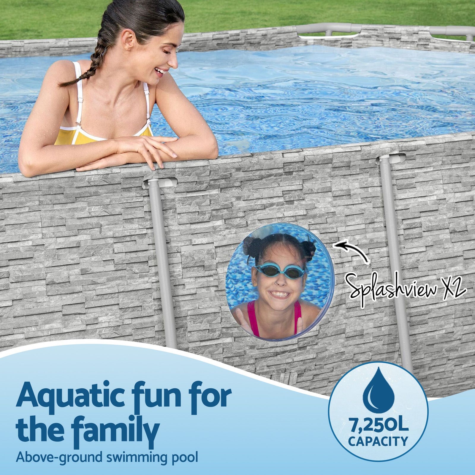 Bestway Power Steel Frame Pool 4.27m x 2.5m Above Ground Set with Pump