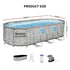 549x274x122cm Steel Frame Swimming Pool 13430L Filter Pump Ladder Grey