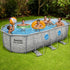 549x274x122cm Steel Frame Swimming Pool 13430L Filter Pump Ladder Grey