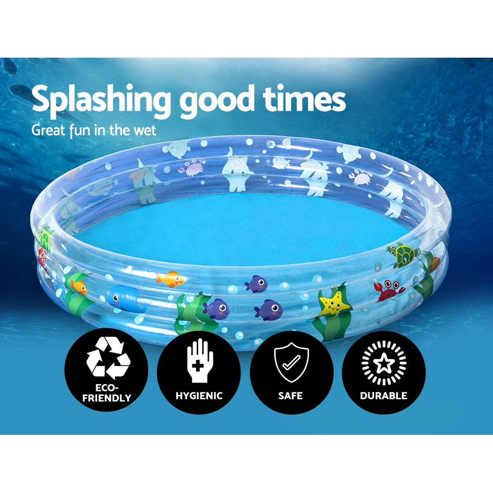 Bestway 152cm Round Inflatable Kids Paddling Pool 3-Ring Above Ground Play Pool