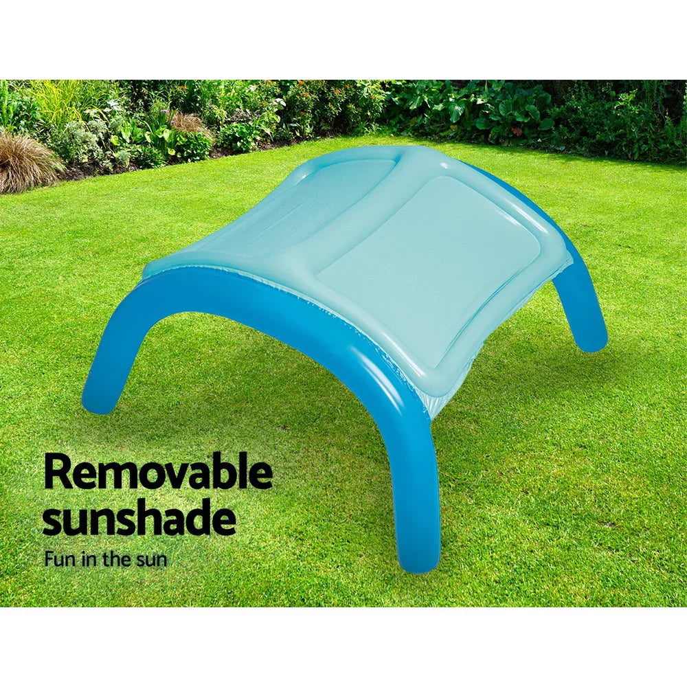 Kids Inflatable Canopy Play Pool 140cm UV Sunshade Marine Graphics