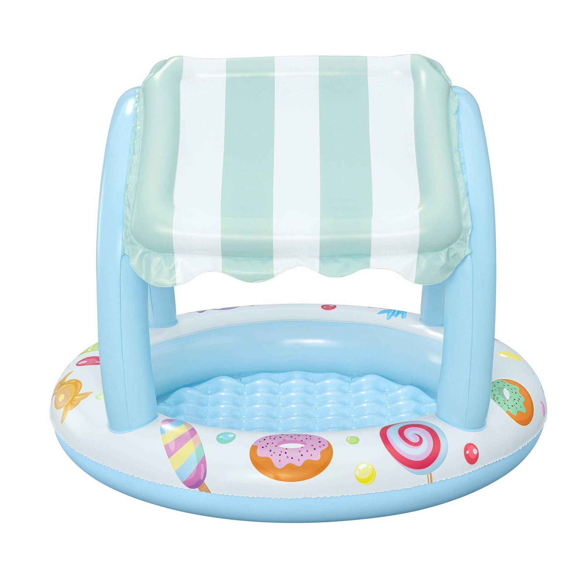 Inflatable Candy-Theme Kids Pool with Sun Shade Canopy, 104 x 84cm, PVC