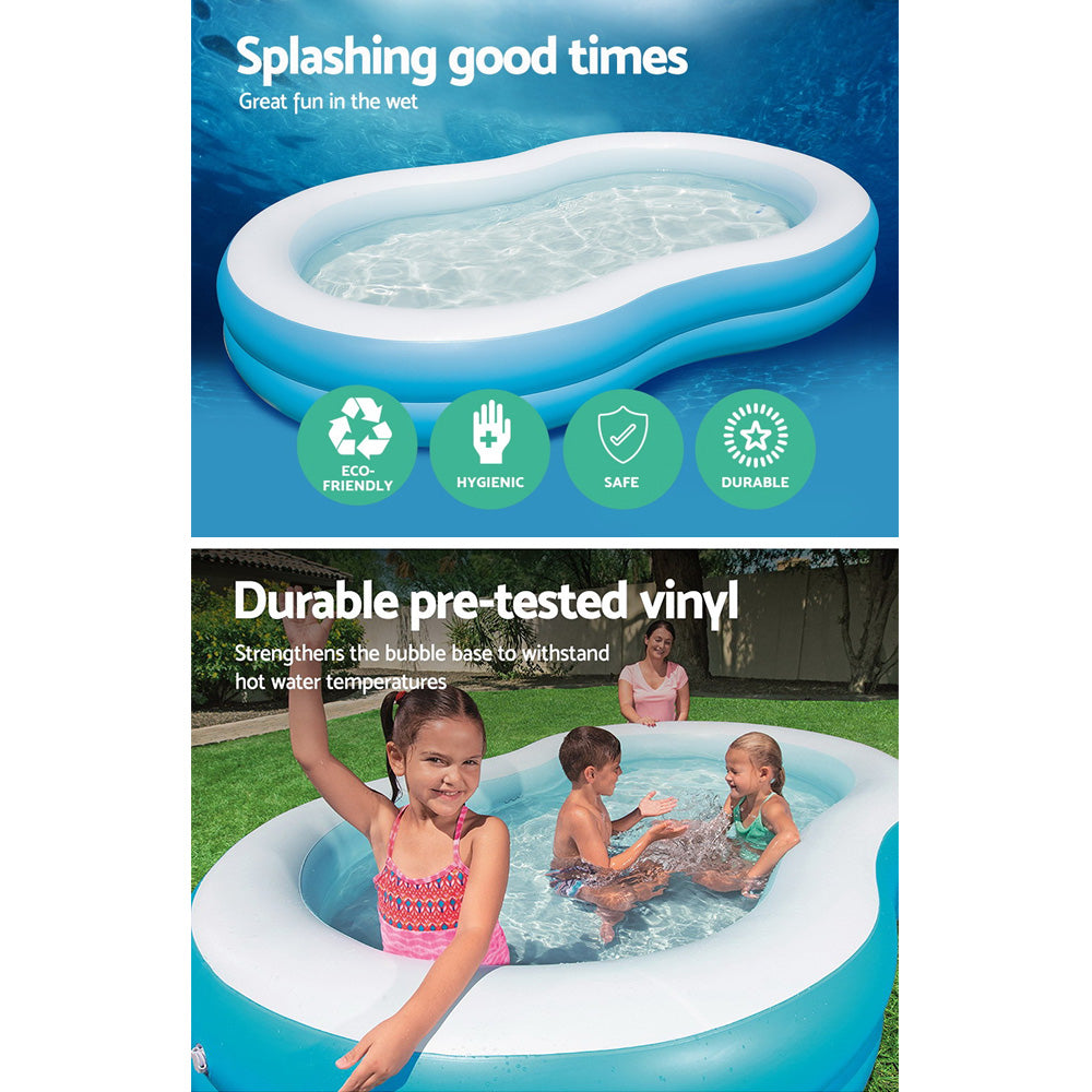 Bestway Kids Inflatable Pool 262x157x46cm Rectangular Paddling Pool 544L Family