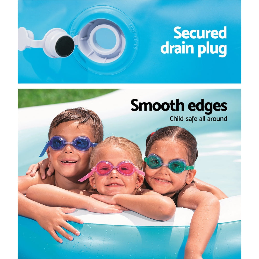 Bestway Kids Inflatable Pool 262x157x46cm Rectangular Paddling Pool 544L Family