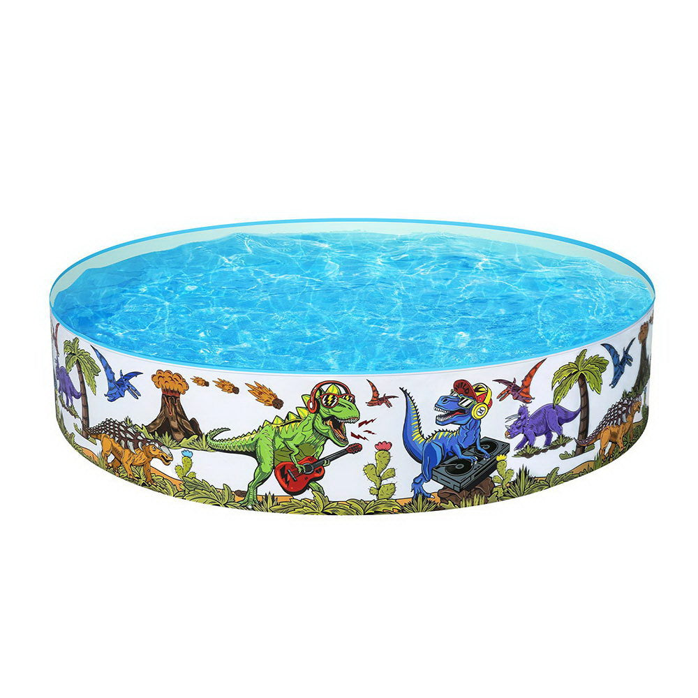 Kids Pool 183x38cm Round Above Ground Rigid Swimming Pools Dinosaur 946L