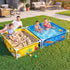 2-in-1 Kids Pool and Sandpit Set 122cm/90cm Metal Frame Yellow Blue