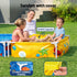 2-in-1 Kids Pool and Sandpit Set 122cm/90cm Metal Frame Yellow Blue