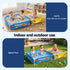 2-in-1 Kids Pool and Sandpit Set 122cm/90cm Metal Frame Yellow Blue