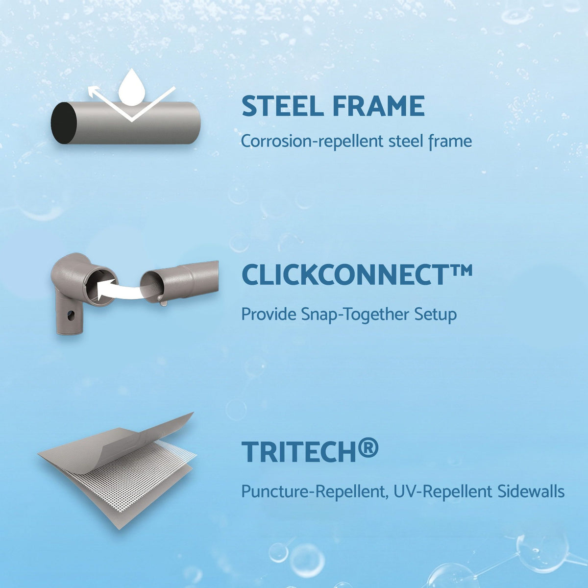Swimming Pools 305cm x 200cm x 84cm Steel Above Ground Backyard Pool Set