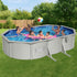 Bestway Swimming Pool 610 x 366cm Steel Frame Round Pool Set w/ Filter Ladder
