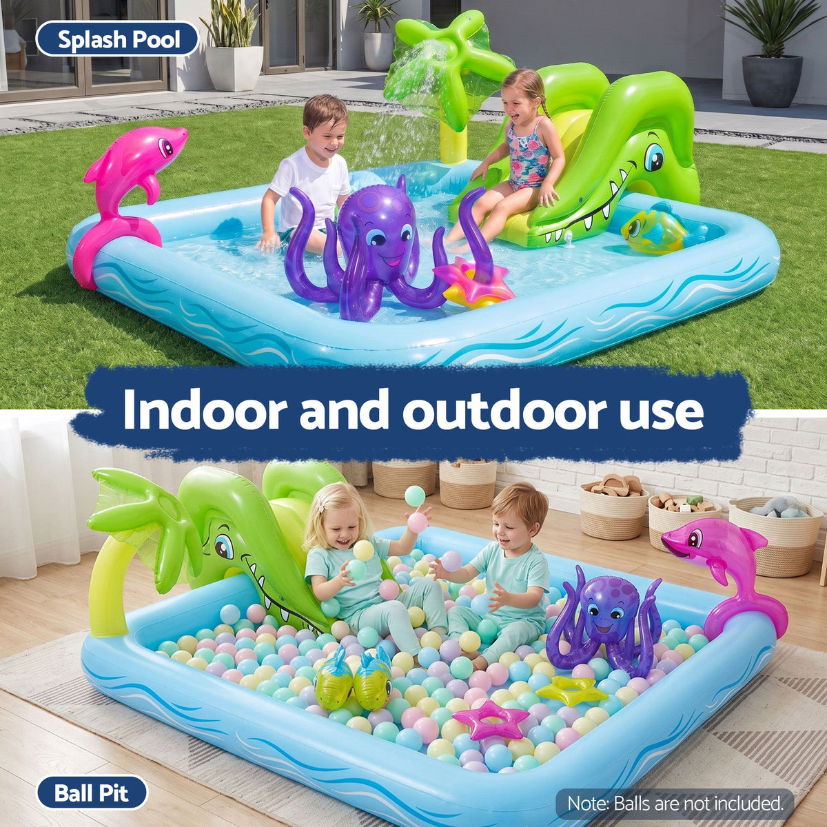Kids Pool 239x206x86cm Inflatable Above Ground Play Pools 308L