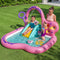Inflatable Butterfly Kids Play Pool Park with Slide 180cm Pink