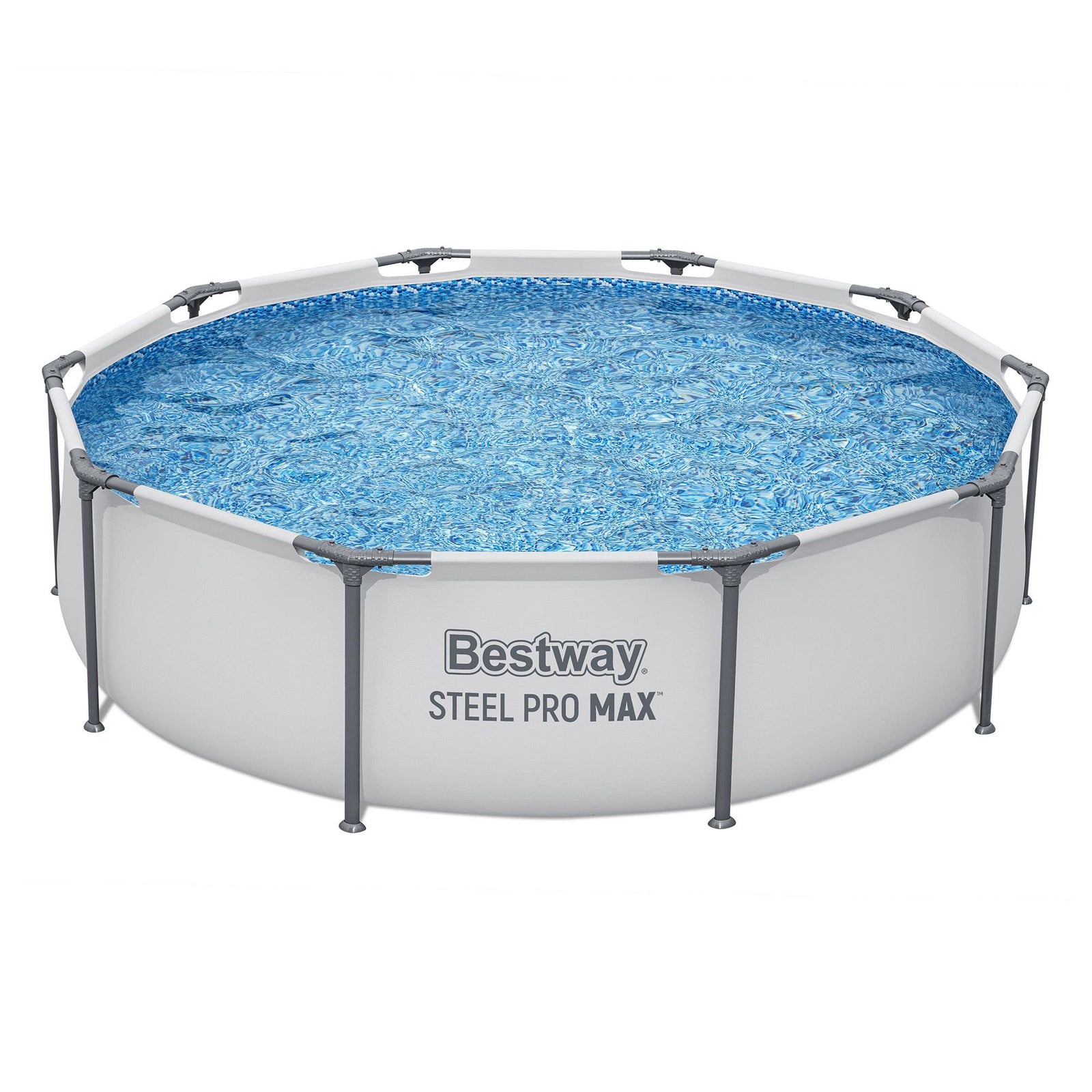 Bestway 305CM Swimming Pools Steel Above Ground Round Backyard Pool Set White